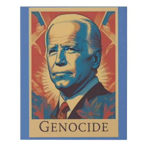Genocide Joe Impeach Biden Palestine Gaza Faux Canvas Print