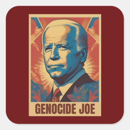  Genocide Joe Impeach Biden Palestine Gaza Square Sticker