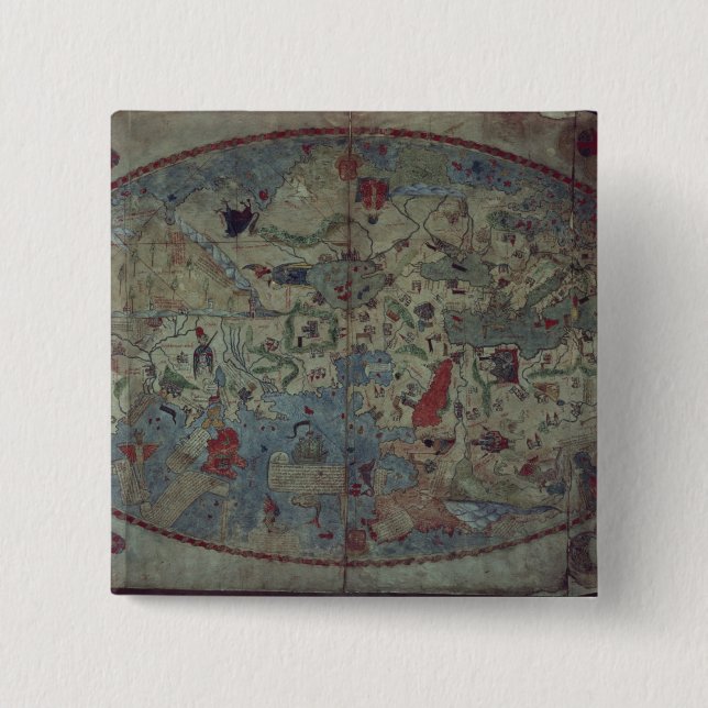 Genoese world map, designed by Toscanelli Button (Front)