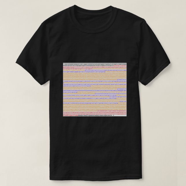 Genome ATGC DNA base pairs genes T-Shirt (Design Front)