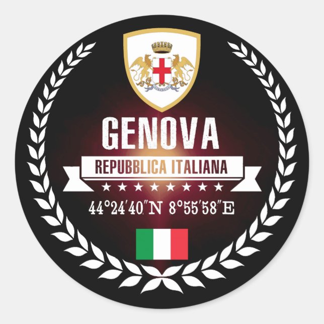 Genova Classic Round Sticker (Front)