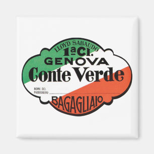 Genova Conte Verde Luggage Label Magnet