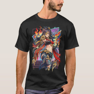 Genshin Dehya Long Dark Golden Streaked Hair Vapor T-Shirt