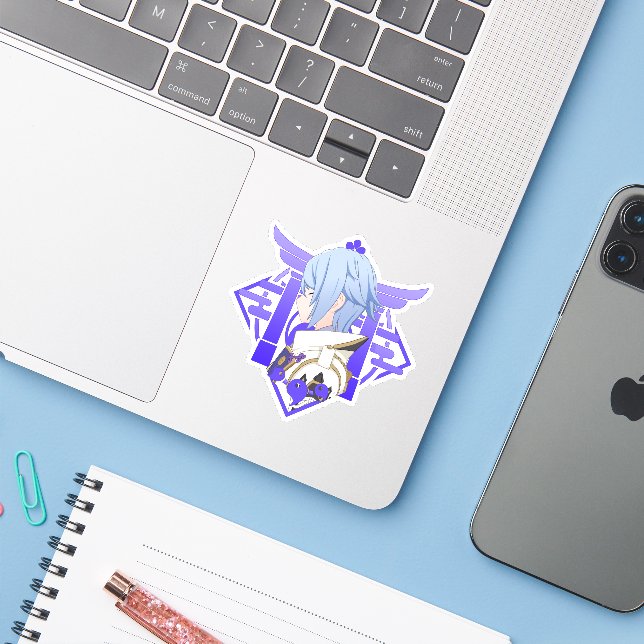 Genshin Impact Ayato Sticker (Laptop w/ iPhone)