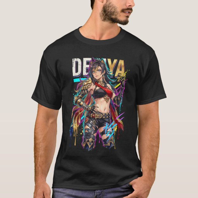 Genshin Impact Dehya Vaporwave Aesthetic T-Shirt (Front)