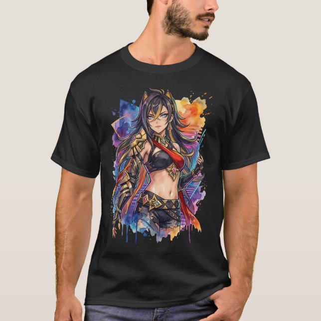 Genshin Impact Dehya Vaporwave Aesthetic T-Shirt (Front)