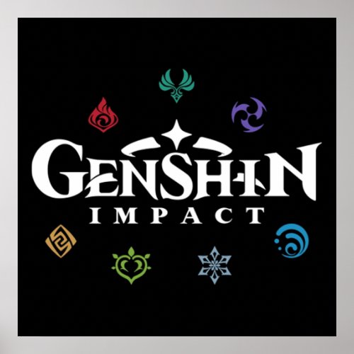 Genshin Impact Elements Colors Poster