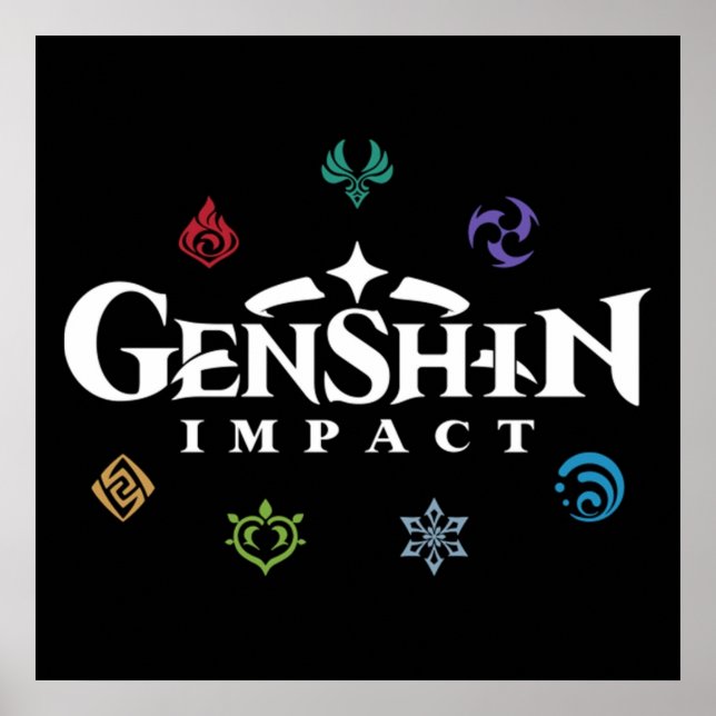 Genshin Impact Elements Colors Poster (Front)