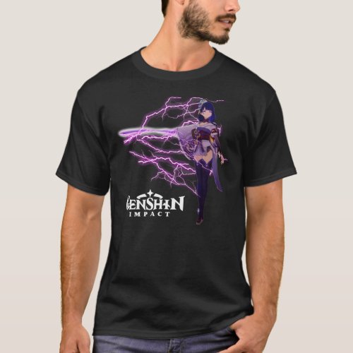 Genshin Impact _ Raiden Shogun  Ei with Logo Ess T_Shirt