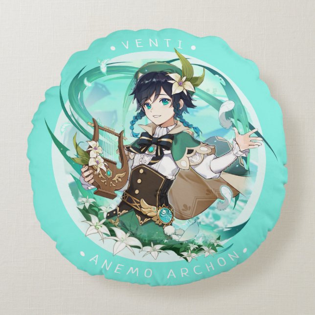 Genshin Impact: Venti Anemo Archon Round Pillow (Front)