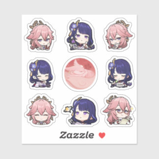Genshin Impact Yae Miko & Raiden Stickers