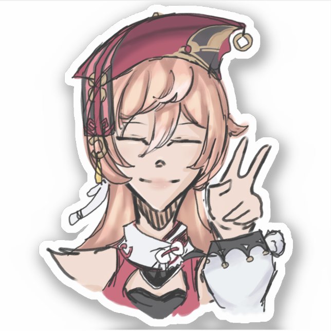 Genshin Impact Yanfei (rough sketchy) Sticker (Front)