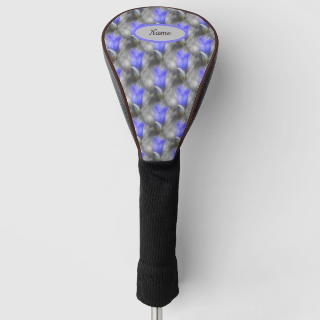 Gentian Flower Art Pattern Personalized  Golf Head Cover (Front)