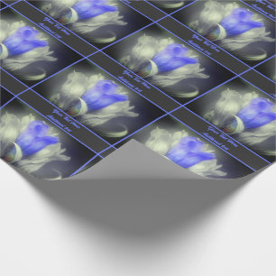 Gentian Flower Black And White Personalized Wrapping Paper