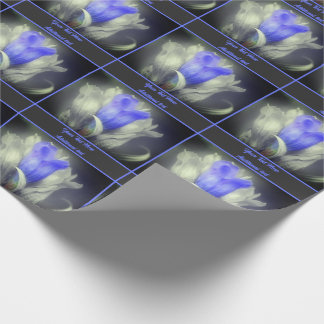 Gentian Flower Black And White Personalized Wrapping Paper