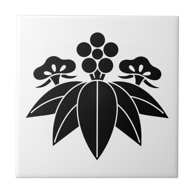 Gentian-style pine bamboo ume ceramic tile (Front)