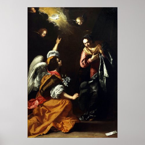 Gentileschi _ Annunciation To Mary Poster