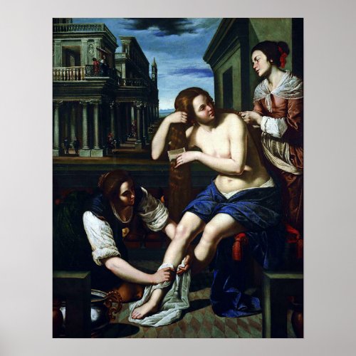 Gentileschi _ Bathsheba At Her Bath 1638 Poster