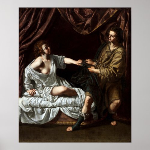 Gentileschi _ Joseph And Potiphars Wife Poster