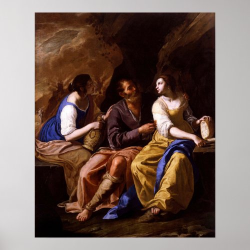 Gentileschi _ Lot And His Daughters 1638 Poster