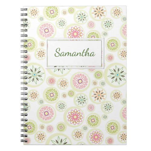 Gentle Abstract Flowers Seamless Pattern Notebook