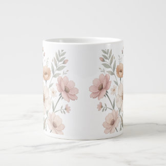 Gentle Anemone Bouquet Watercolor Softness Giant Coffee Mug