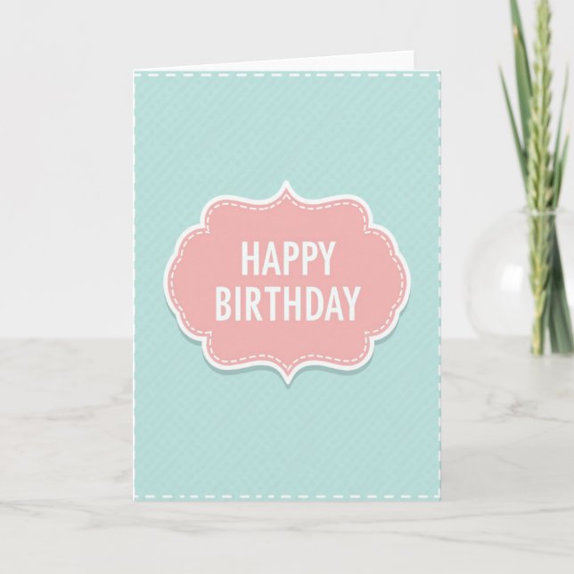 Gentle Aqua Birthday Card (Front)