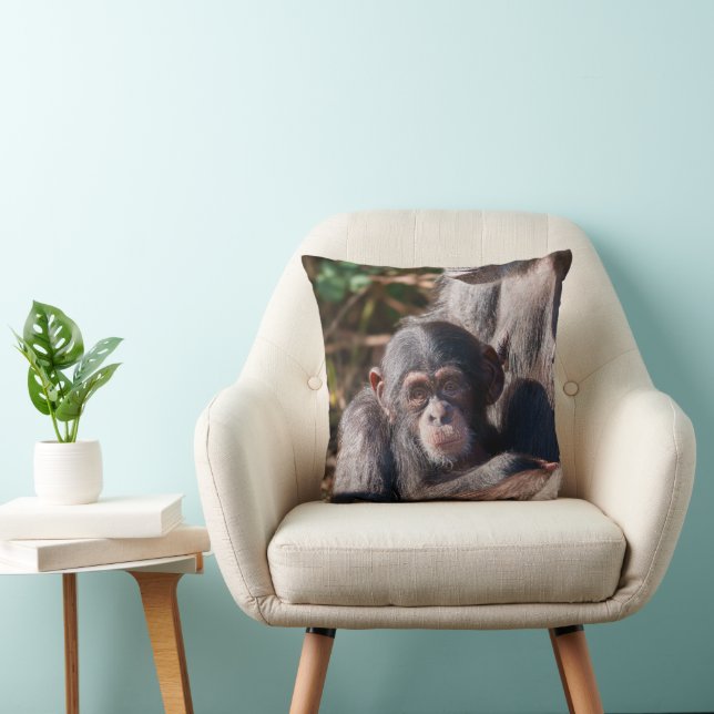 Gentle Beginnings – Chimpanzee Love Throw Pillow (Chair)