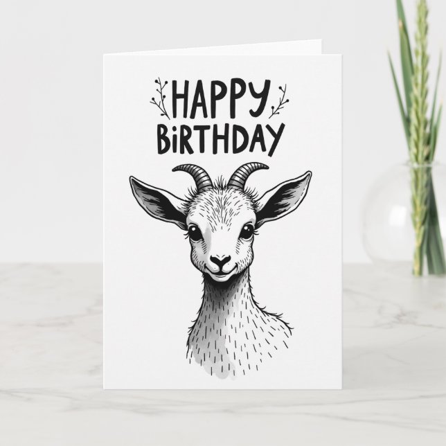Gentle Birthday Creature Portrait Card (Front)