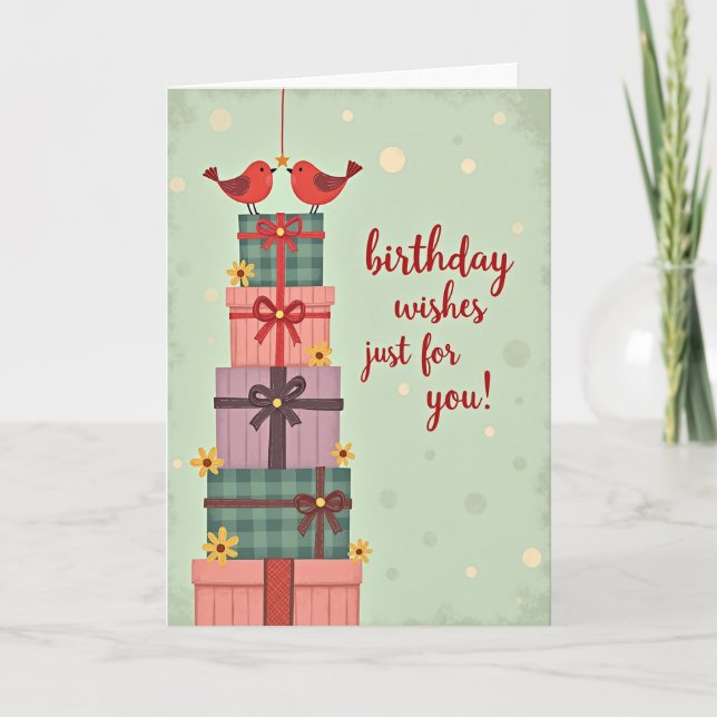 Gentle Birthday Gift Stack Card (Front)