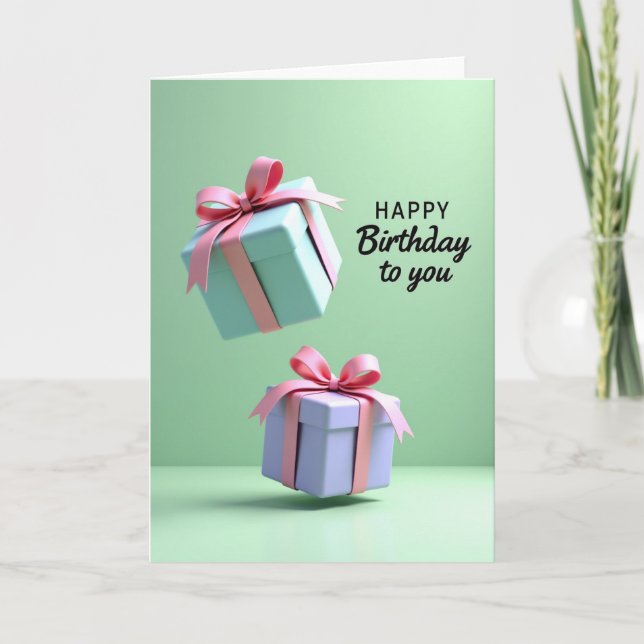 Gentle Birthday Pastel Card (Front)