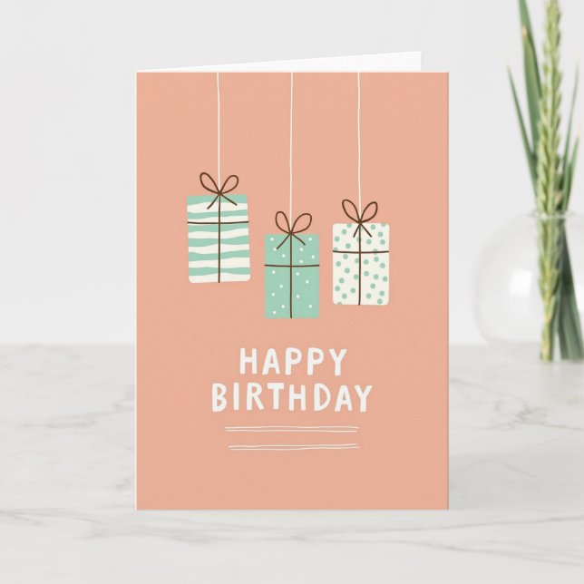 Gentle Birthday Patterned Gifts Card (Front)