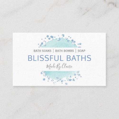 Gentle Blue And White Handmade Bath Bomb Soak Soap Business Card