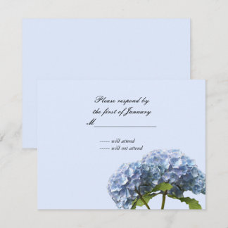 Gentle Blue Hydrangeas Reply Card