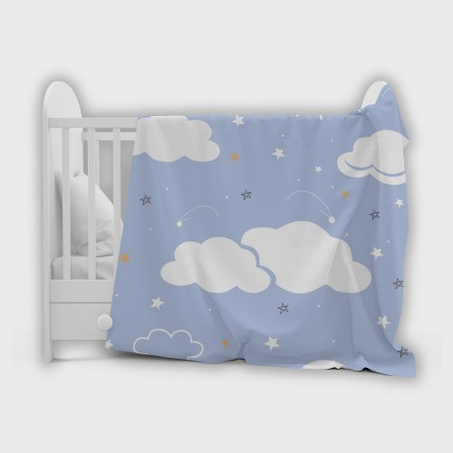 Gentle Blue Pattern Cloud  Baby Blanket