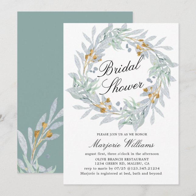 Gentle Botanics Bridal Shower Invitation (Front/Back)