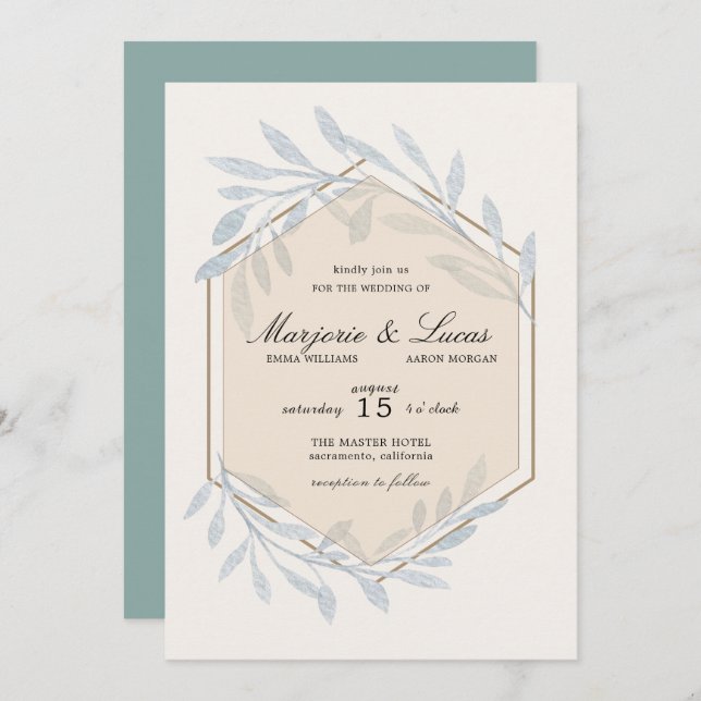 Gentle Botanics Wedding Invitation (Front/Back)