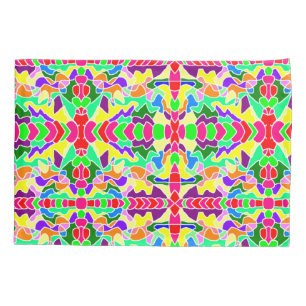 Gentle bright color patterns on pillowcase