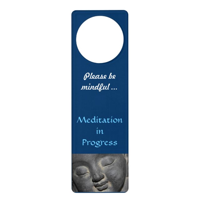 Gentle Buddha Face Stone Sculpture Door Hanger (Front)