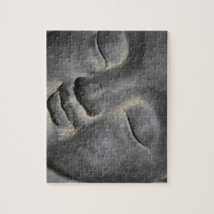 Gentle Buddha Face Stone Sculpture Jigsaw Puzzle