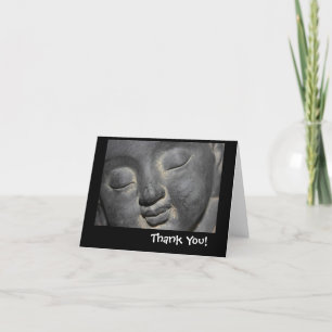 Gentle Buddha Face Stone Sculpture Letterpress Thank You Card