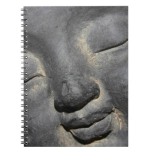 Gentle Buddha Face Stone Sculpture Notebook