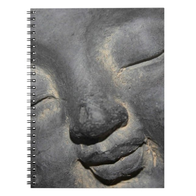 Gentle Buddha Face Stone Sculpture Notebook (Front)
