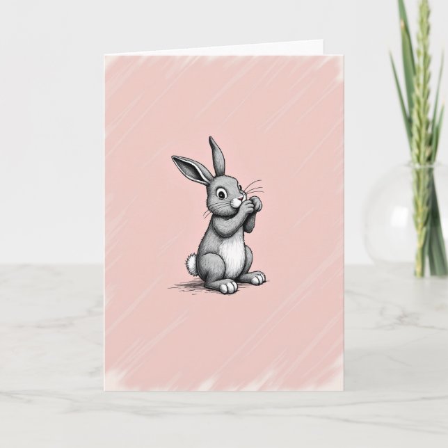 Gentle Bunny Friend Card (Front)