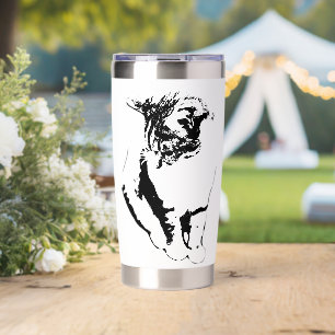 Gentle Cat Looking Down Portrait Mug Insulated Tumbler