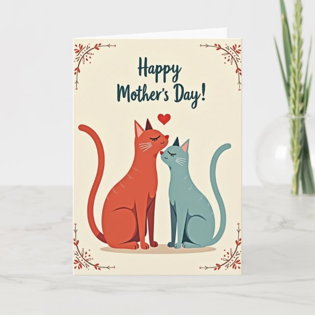 Gentle Cats Mothers Day Card (Front)
