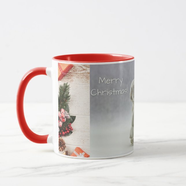 Gentle Christmas Baby Angel Artwork Festive Coffee Mug (Left)