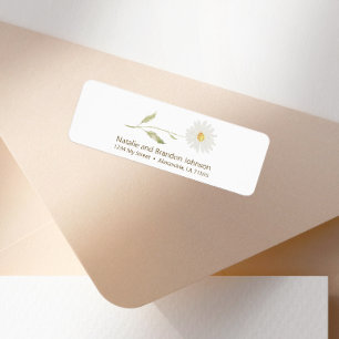 Gentle Daisy Petals Floral Baby Shower Address Label