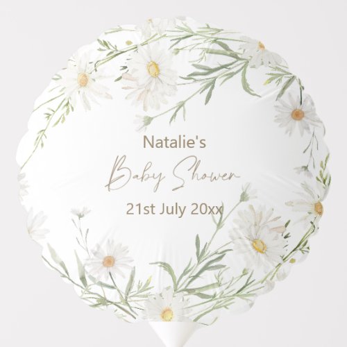 Gentle Daisy Petals Floral Baby Shower Party Balloon