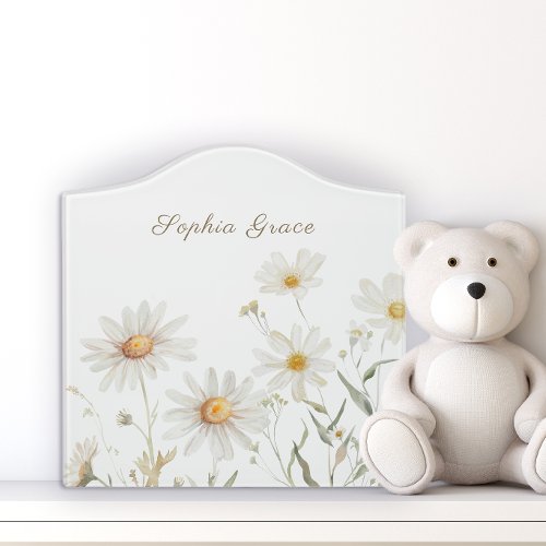 Gentle Daisy Petals Floral New Baby Shower Nursery Door Sign